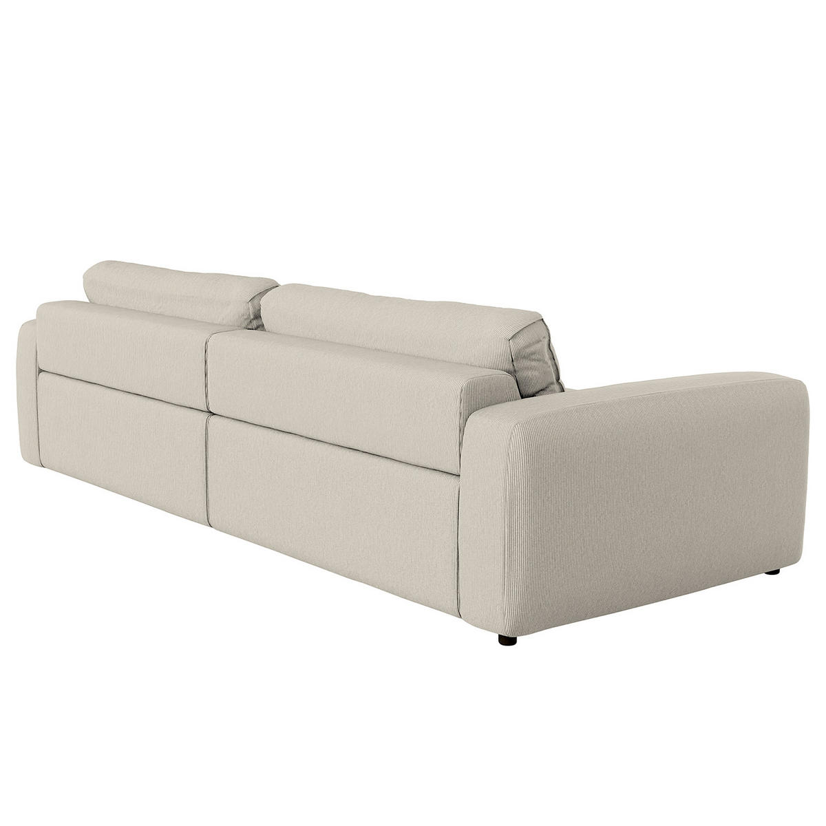 BIGSOFA in Cord Grau  - Schwarz/Grau, Modern, Kunststoff/Textil (264/84/125cm) - Trendmanufaktur