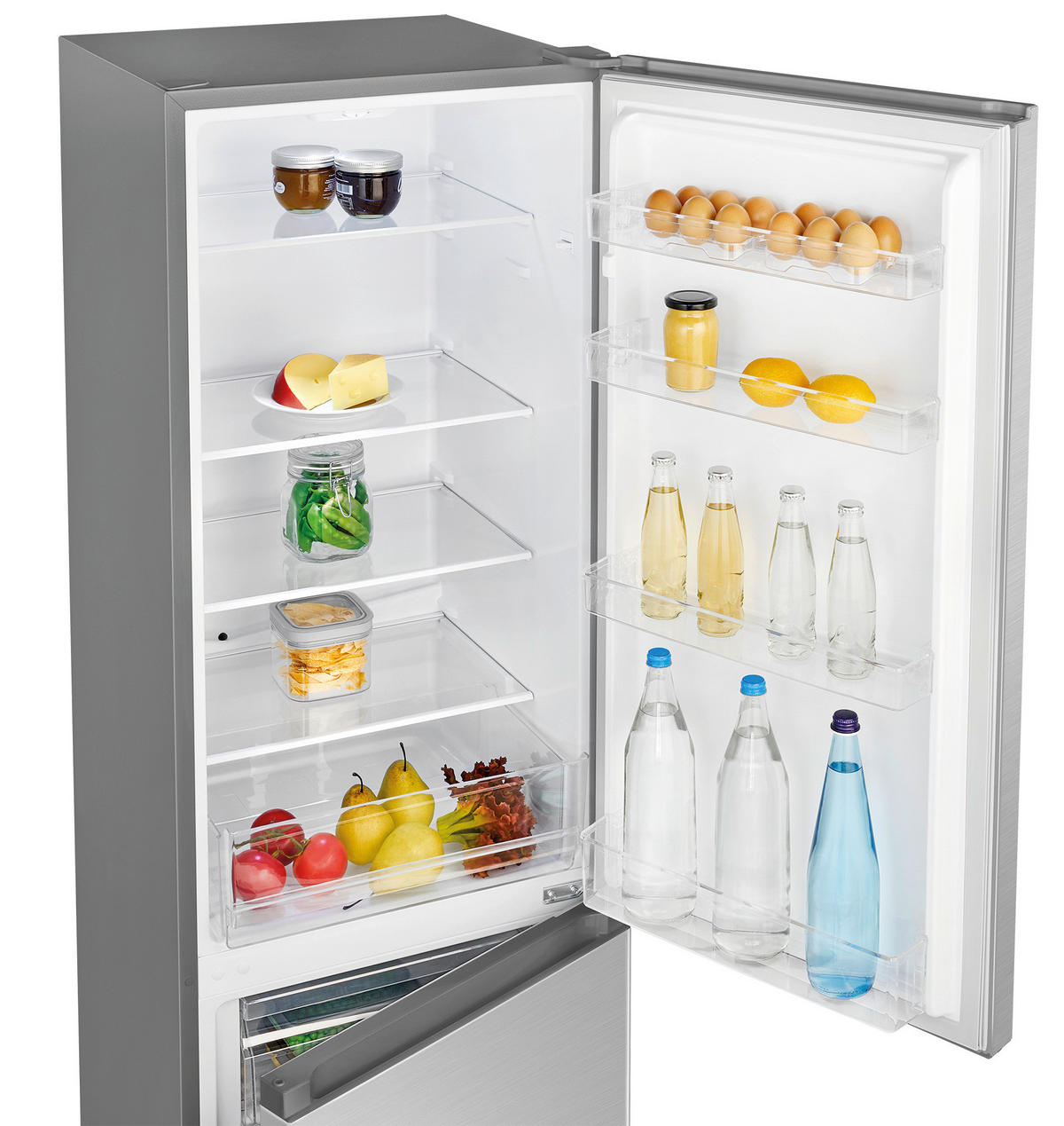 KÜHL-GEFRIER-KOMBINATION 773 539  - Edelstahlfarben, Basics (49,5/143/56,2cm) - Bomann