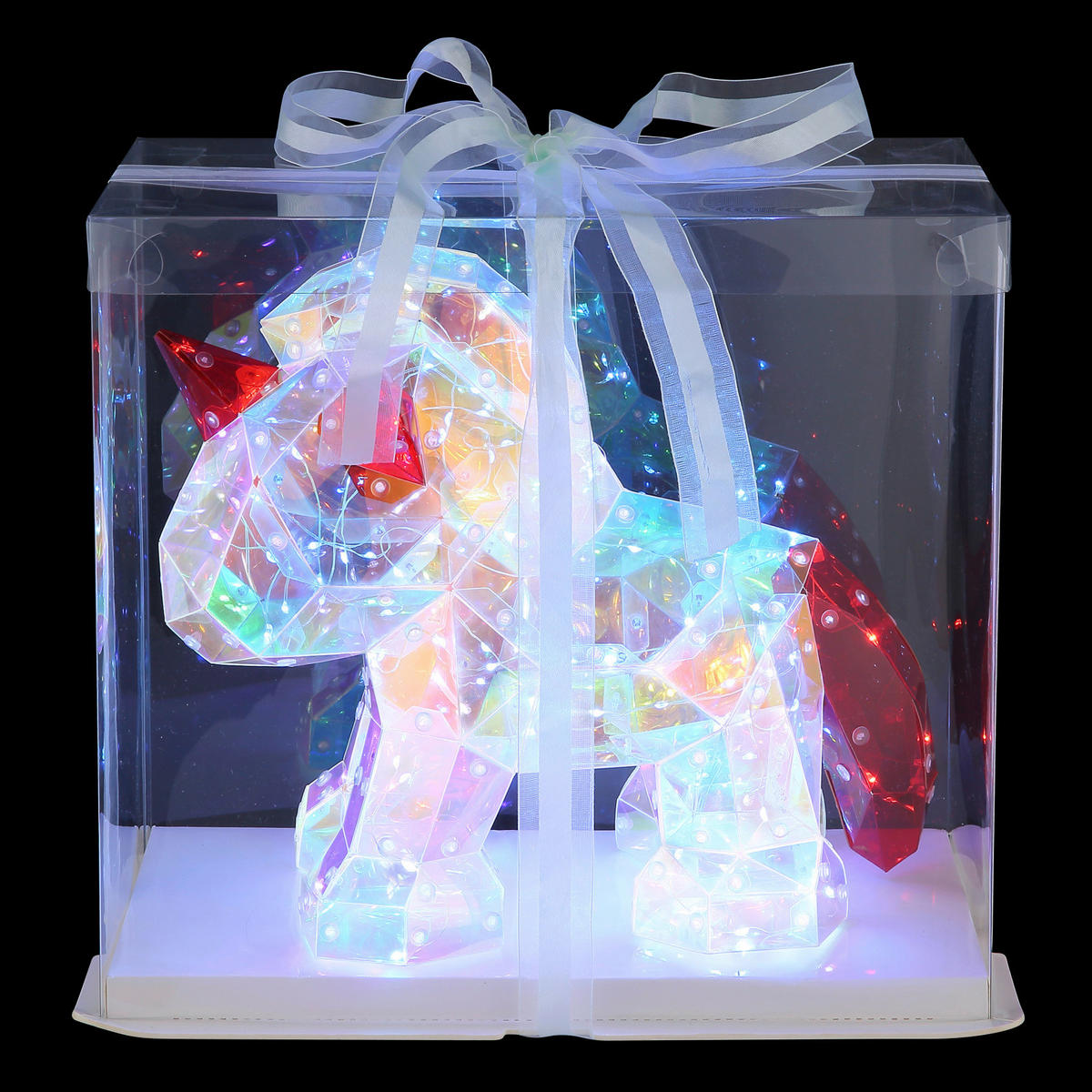 DEKORAČNÉ LED SVIETIDLO - číra/červená, Basics, plast (30/14/26cm)