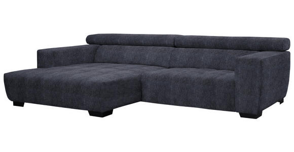 ECKSOFA in Webstoff Dunkelgrau  182/279 cm  - Dunkelgrau/Schwarz, KONVENTIONELL, Textil/Metall (182/279cm) - Hom`in