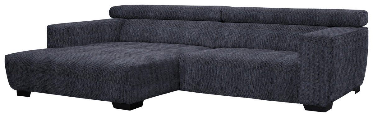 ECKSOFA in Webstoff Dunkelgrau  - Dunkelgrau/Schwarz, Konventionell, Textil/Metall (182/279cm) - Hom`in