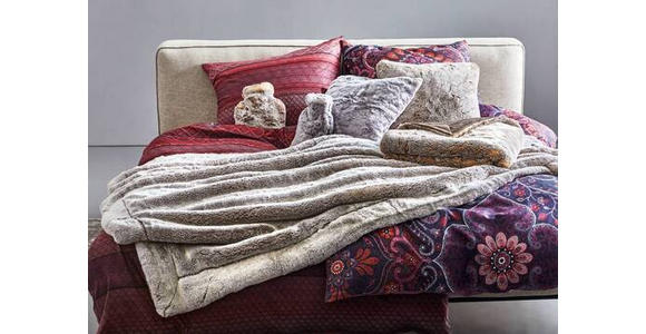 FELLDECKE SILBERFUCHS 150/200 cm - Silberfarben, KONVENTIONELL, Textil/Fell (150/200cm) - Novel