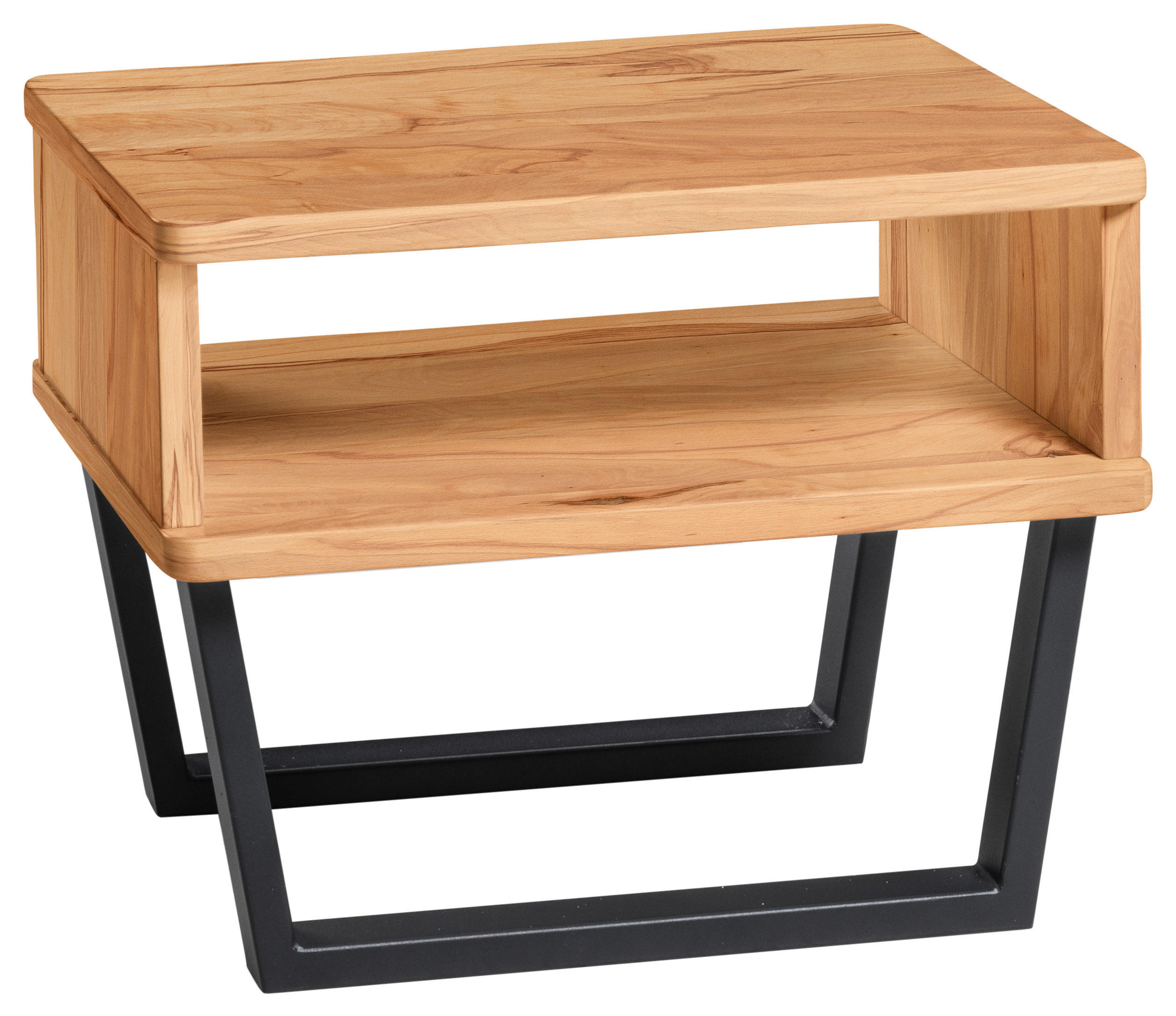 NACHTKÄSTCHEN in massiv Buche Buchefarben  - Anthrazit/Buchefarben, Design, Holz/Metall (48/36/38cm) - Hasena