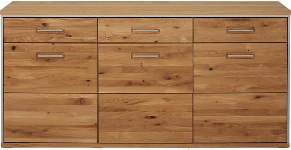 SIDEBOARD Eiche massiv geölt Eichefarben - Eichefarben, KONVENTIONELL, Holz/Metall (184/89/45cm) - Cantus