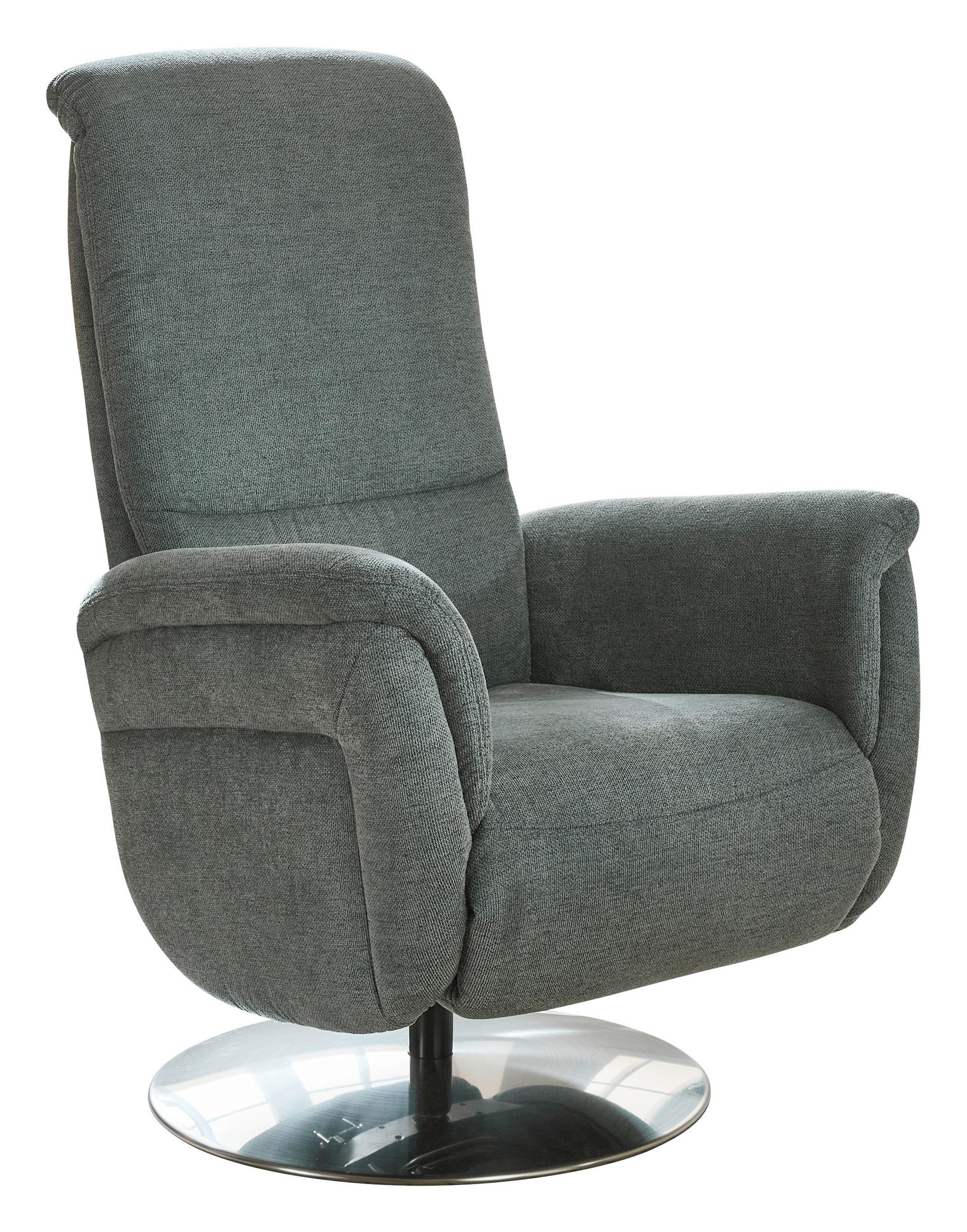 RELAXSESSEL Textil Blaugrau  - Edelstahlfarben/Blaugrau, Konventionell, Textil/Metall (79/112/94cm) - Beldomo Premium