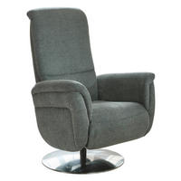 RELAXSESSEL Textil Blaugrau  - Edelstahlfarben/Blaugrau, Konventionell, Textil/Metall (79/112/94cm) - Beldomo Premium