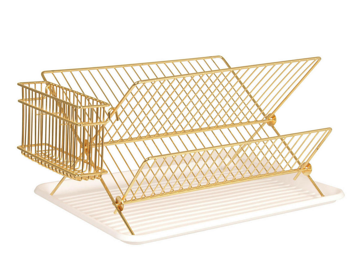 GESCHIRRABTROPFKORB   - Goldfarben, Trend, Metall (30/24/37cm) - Present Time