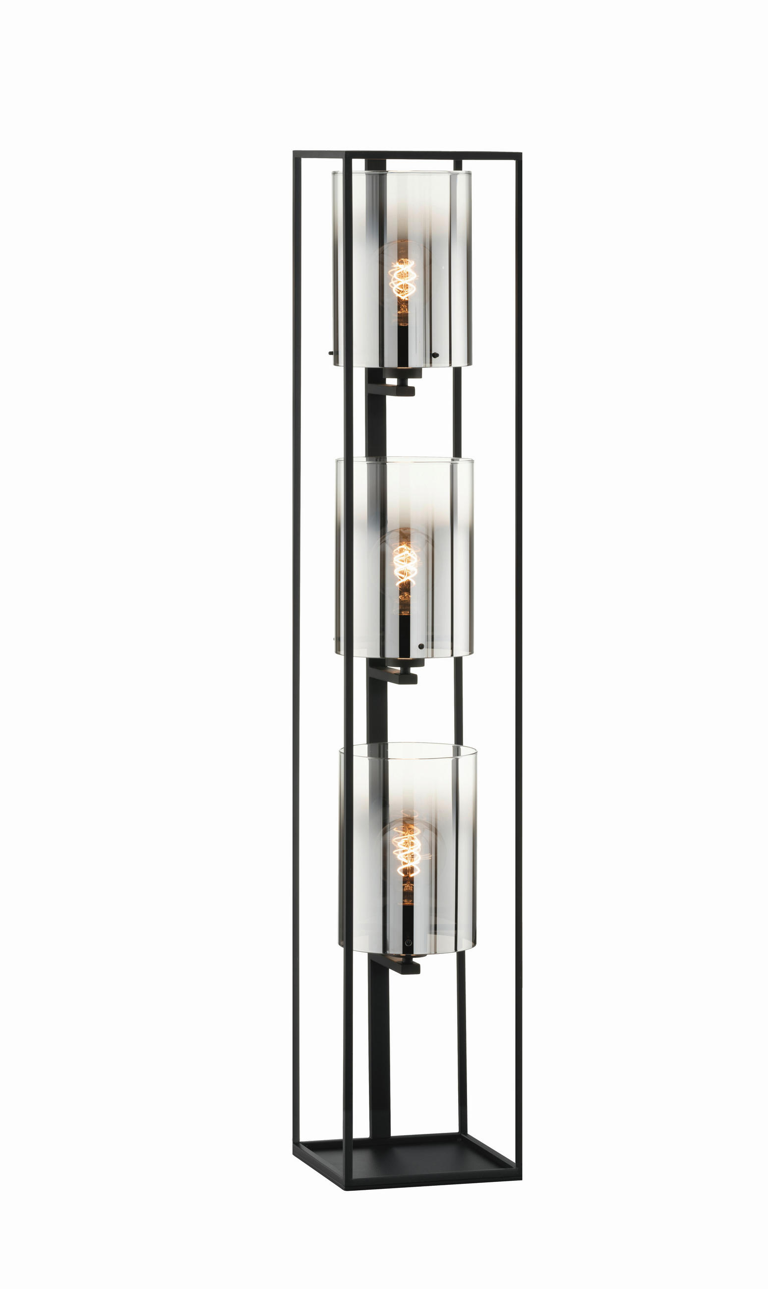 STEHLEUCHTE 24/24/130 cm    - Schwarz, KONVENTIONELL, Metall (24/24/130cm) - Fischer & Honsel