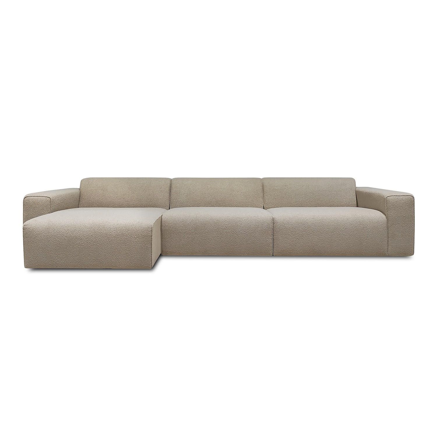 SOFFMODUL i teddy tyg beige  - beige/svart, Klassisk, metall/trä (123/70/141cm) - Niels Andersson