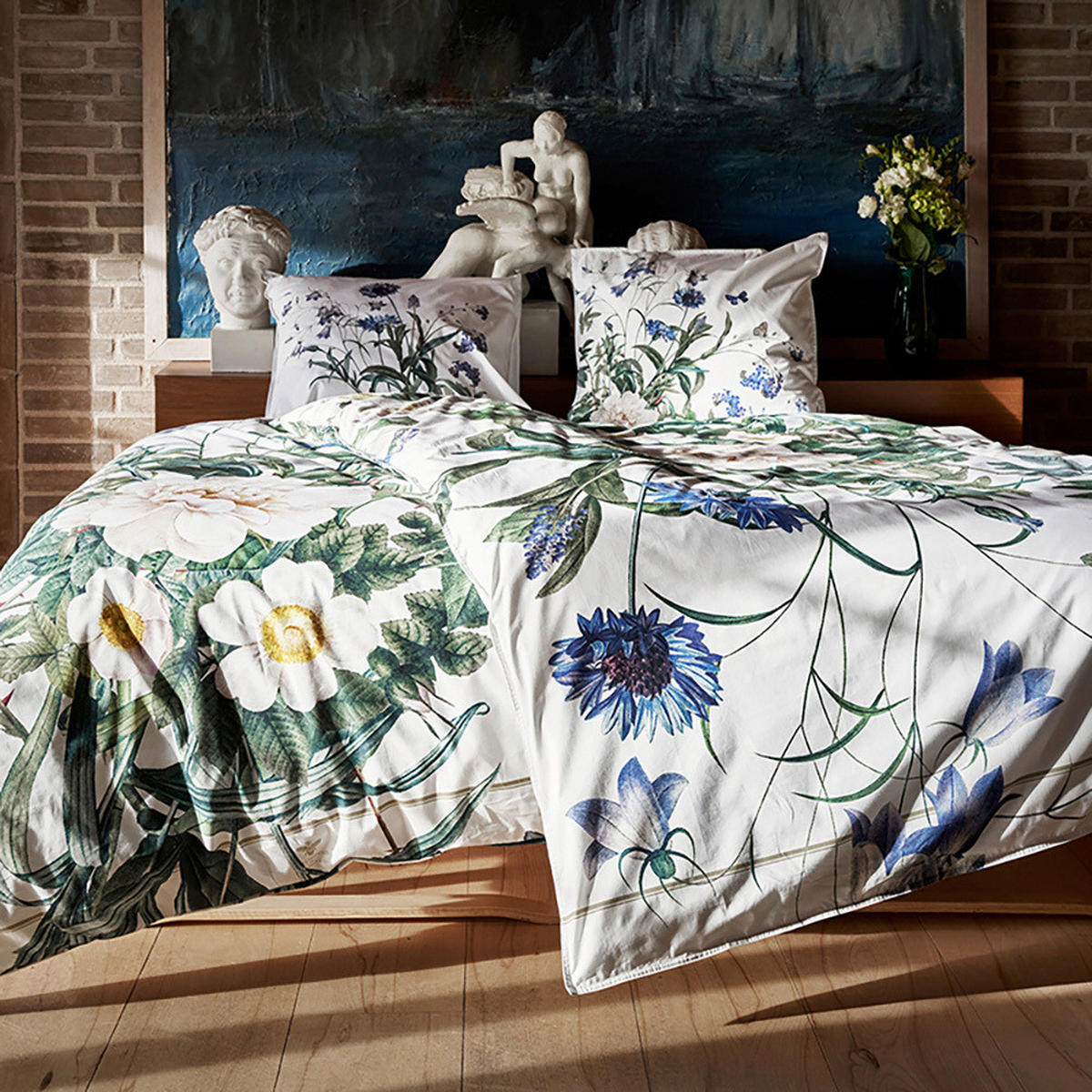 BETTWÄSCHE Blue Flower Garden JL Perkal 135/200 cm  - Hellblau, Basics, Textil (135/200cm)