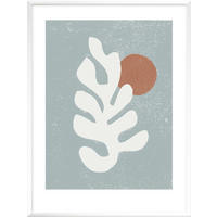 KUNSTDRUCK Abstraktes, Blätter 30/40 cm  - Blau/Weiß, Papier (30/40cm) - Monee