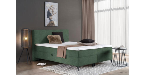 BOXBETT 140/200 cm in Grün - Schwarz/Grün, Design, Holz/Holzwerkstoff (140/200cm) - Xora