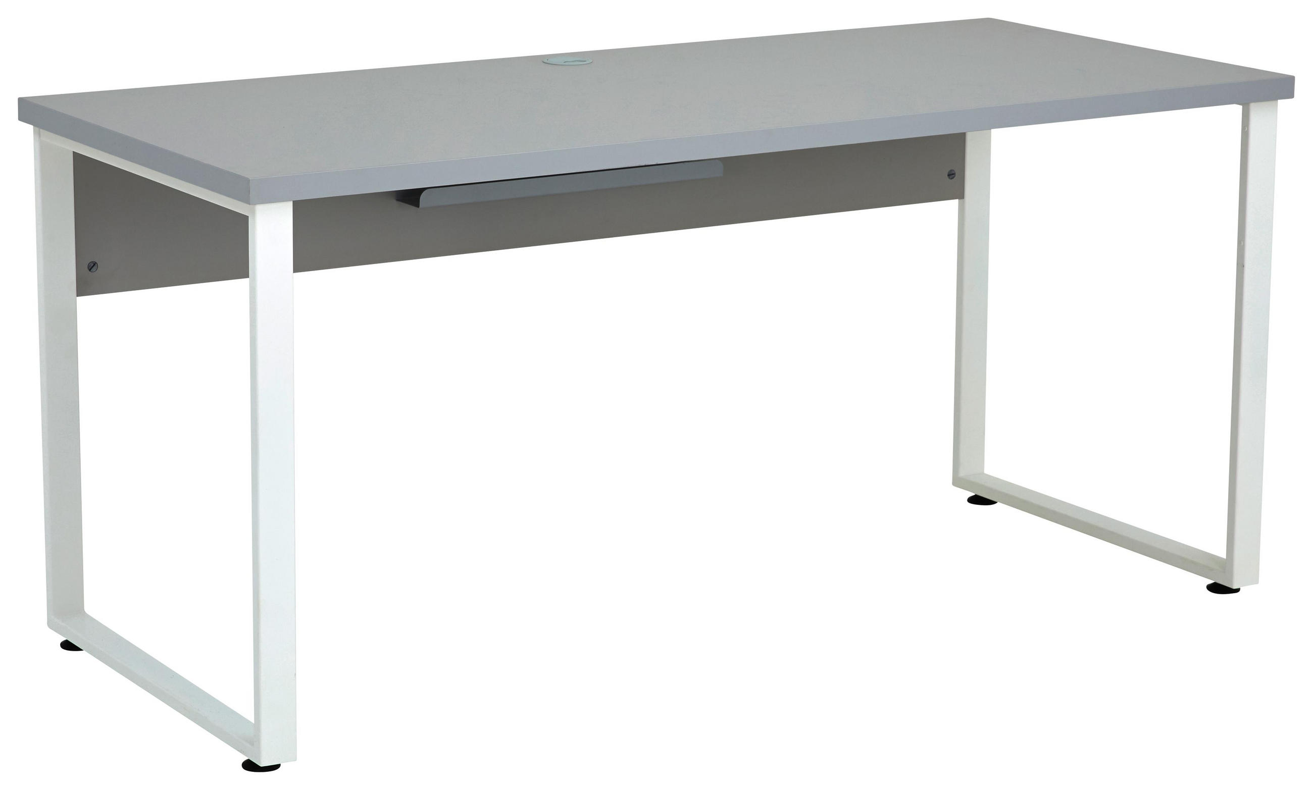 Schreibtisch 70/160/75 cm in Grau, Weiß