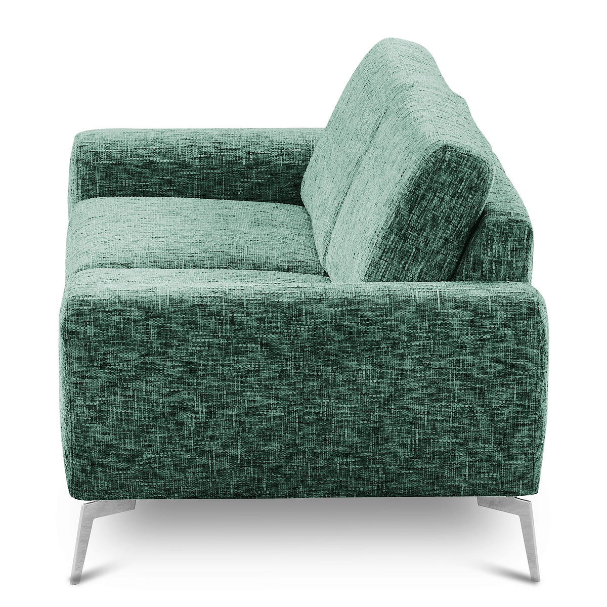 2-SITZER-SOFA Webstoff Grün  - Chromfarben/Grün, Design, Textil/Metall (157/85/92cm) - Livetastic