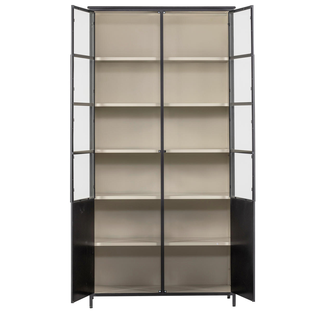 VITRINE in Schwarz  - Schwarz, Design, Glas/Metall (96/200/40cm) - Livetastic
