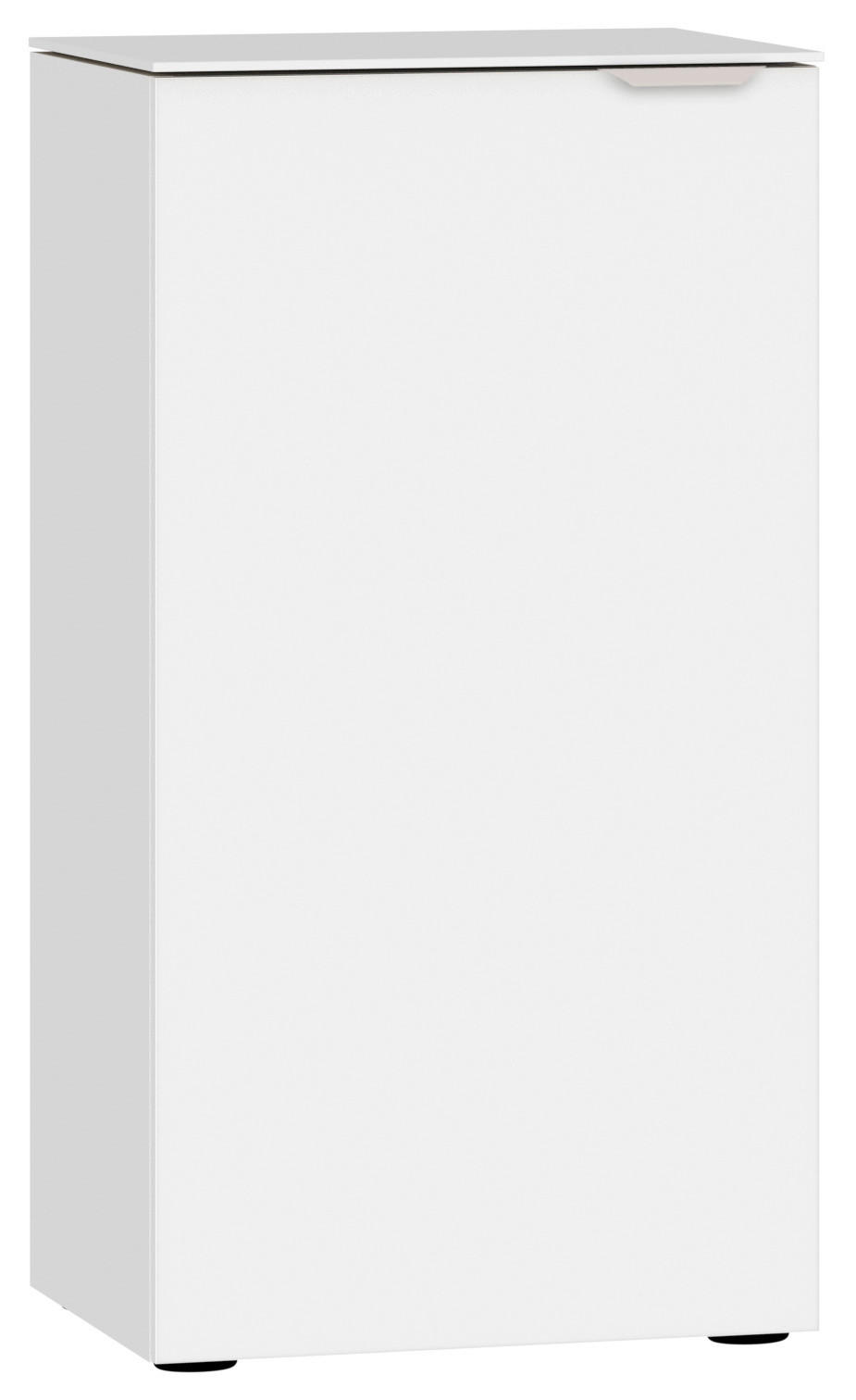 KOMMODE 45/87/43 cm  in Weiss  - Weiss/Schwarz, Design, Glas/Holzwerkstoff (45/87/43cm) - Jutzler