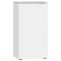 KOMMODE 45/87/43 cm  in Weiss  - Weiss/Schwarz, Design, Glas/Holzwerkstoff (45/87/43cm) - Jutzler