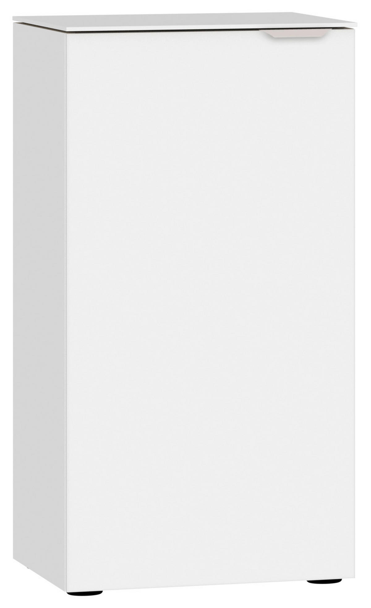 KOMMODE 45/87/43 cm  in Weiss  - Weiss/Schwarz, Design, Glas/Holzwerkstoff (45/87/43cm) - Jutzler