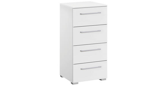 KOMMODE , 40/81/42 cm, 4 Schublade(n)  - Silberfarben/Alufarben, Design, Holzwerkstoff/Kunststoff (40/81/42cm) - Novel