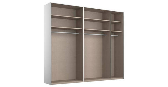 SCHWEBETÜRENSCHRANK in Weiß - Alufarben/Weiß, Design, Holzwerkstoff/Metall (226/223/68cm) - Xora