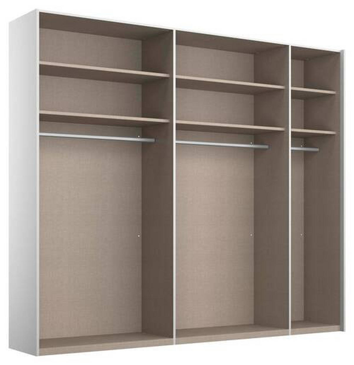 SCHWEBETÜRENSCHRANK in Weiss  - Chromfarben/Weiss, Design, Glas/Holzwerkstoff (226/236/68cm) - Xora