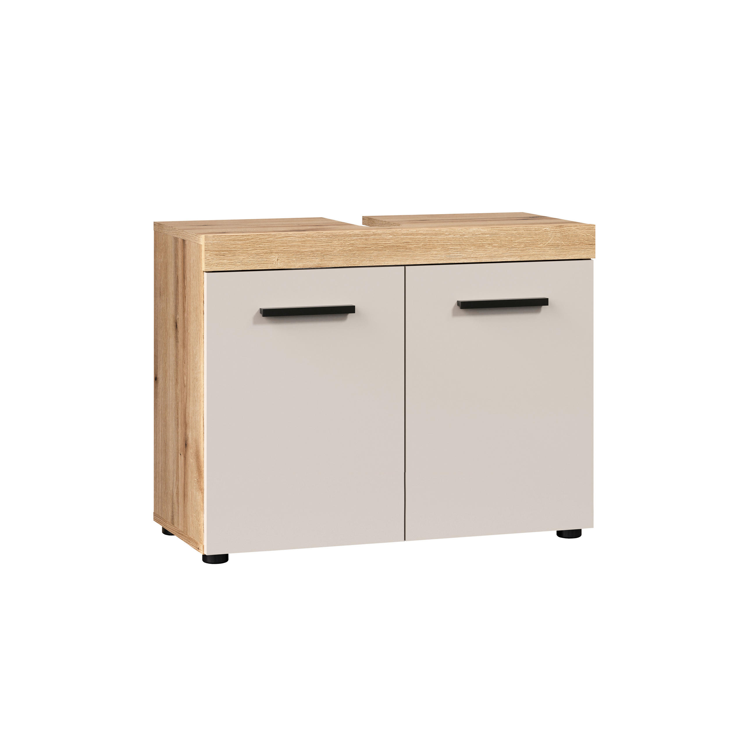 SKŘÍŇKA POD UMYVADLO, kašmírová, barvy dubu, 72/56/34 cm - černá/barvy dubu, Trend, kompozitní dřevo/plast (72/56/34cm) - MID.YOU