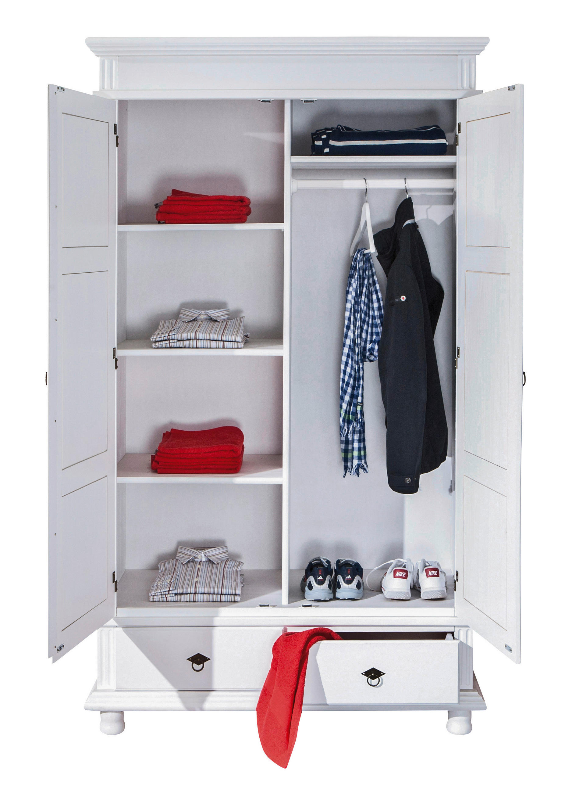 DREHTÜRENSCHRANK 116/199/57 cm 2-türig Weiß  - Weiß, LIFESTYLE (116/199/57cm) - MID.YOU