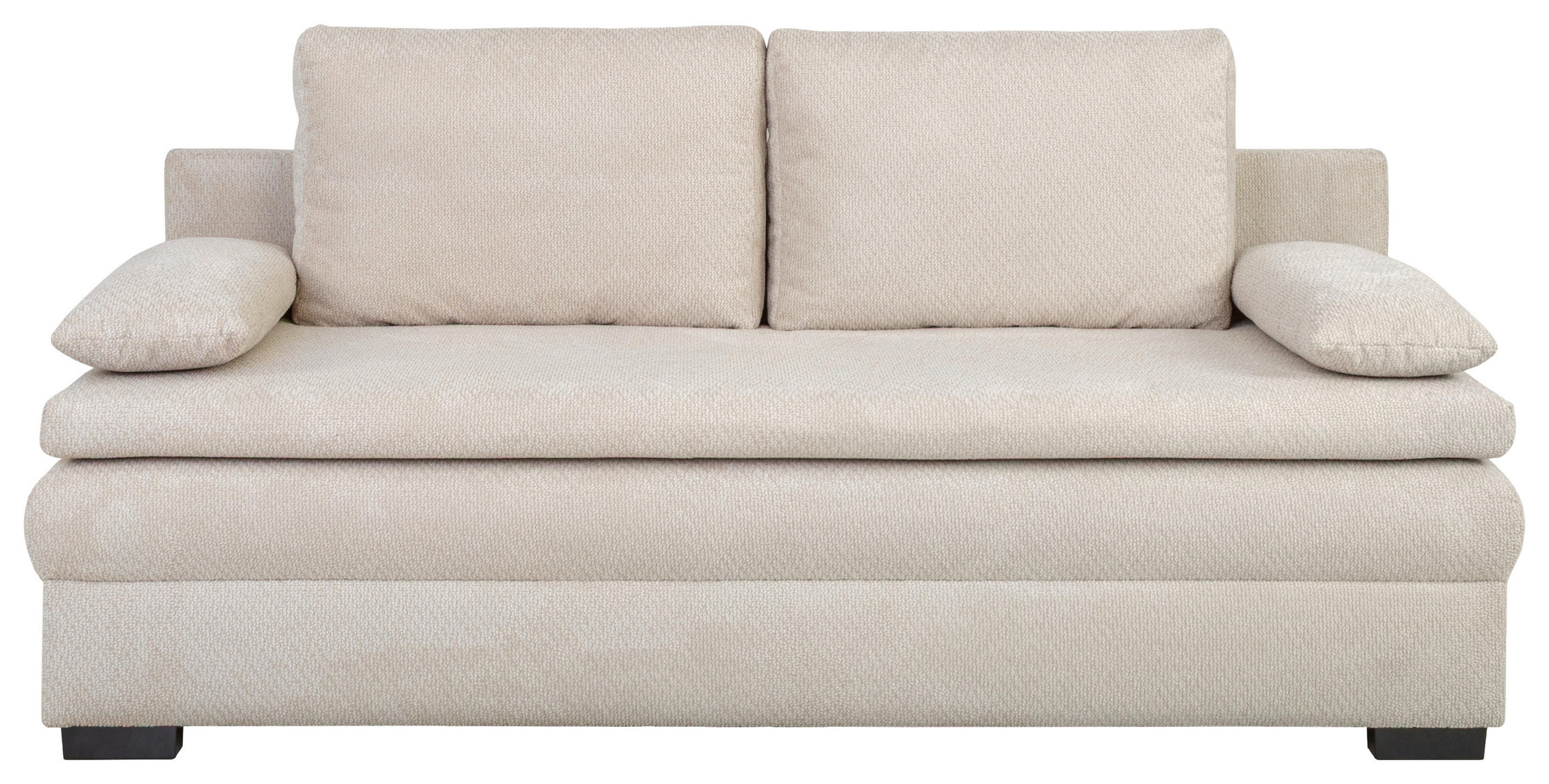 SCHLAFSOFA Struktur Beige  inkl. Rückenkissen, Armlehnenkissen, Bettkasten, Schlaffunktion, Rücken echt  - Beige/Schwarz, KONVENTIONELL, Kunststoff/Textil (195/93/83cm) - Carryhome
