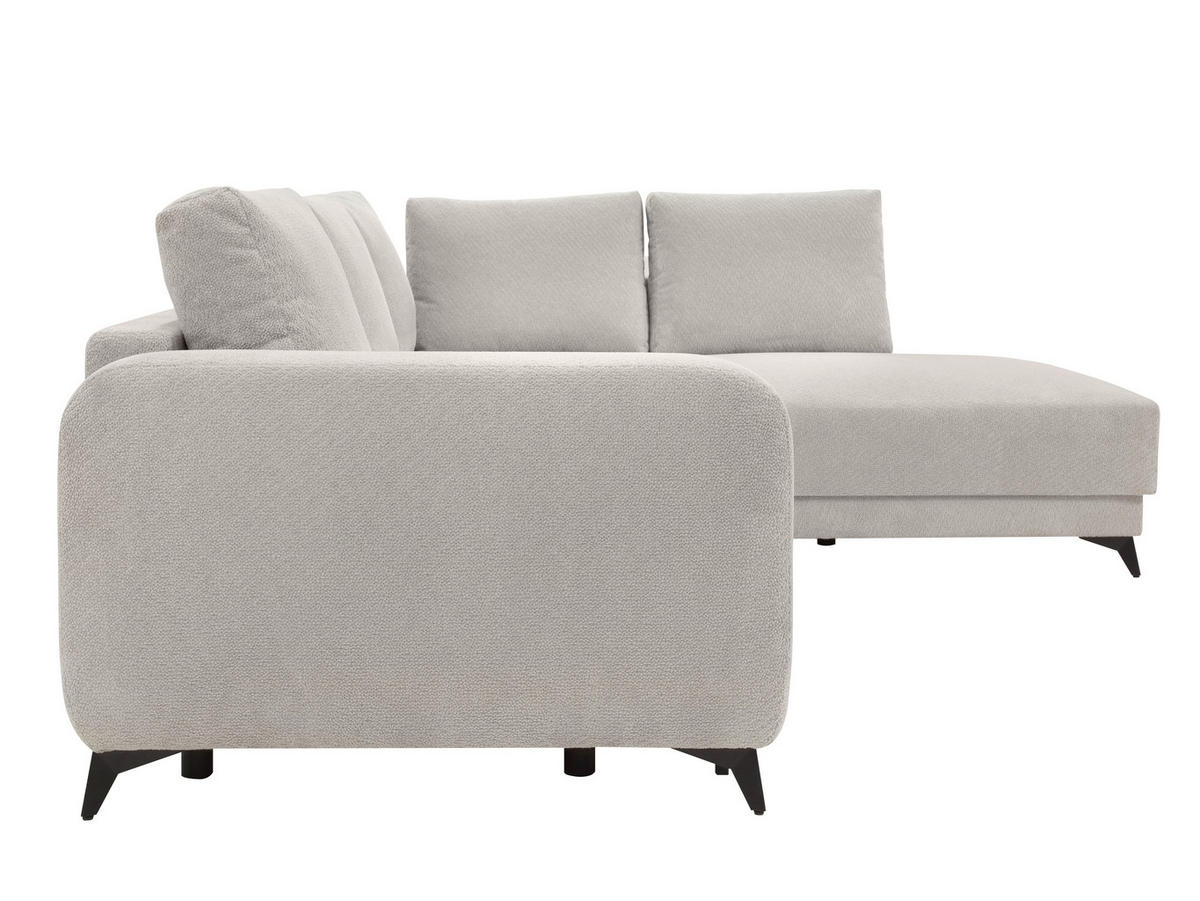 ECKSOFA CORTEZ Hellgrau  - Hellgrau/Schwarz, Design, Textil/Metall (215/260cm) - MID.YOU