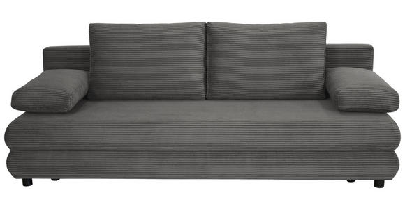 SCHLAFSOFA Taras  mit Stoffauswahl Cord Dunkelgrau  - Dunkelgrau/Schwarz, Design, Kunststoff/Textil (197/77/81cm) - Xora