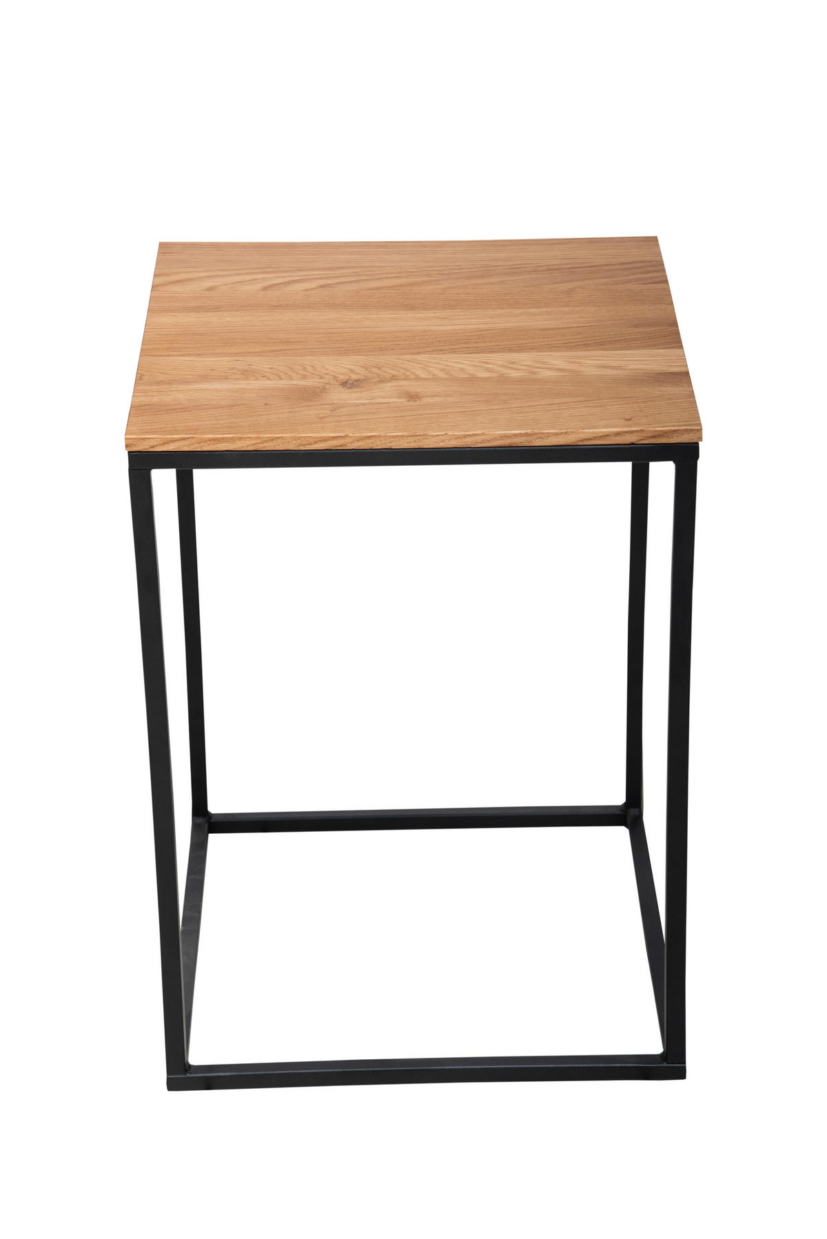 BEISTELLTISCH in Holz, Metall 40/40/54 cm  - Eichefarben/Schwarz, Natur, Holz/Metall (40/40/54cm)