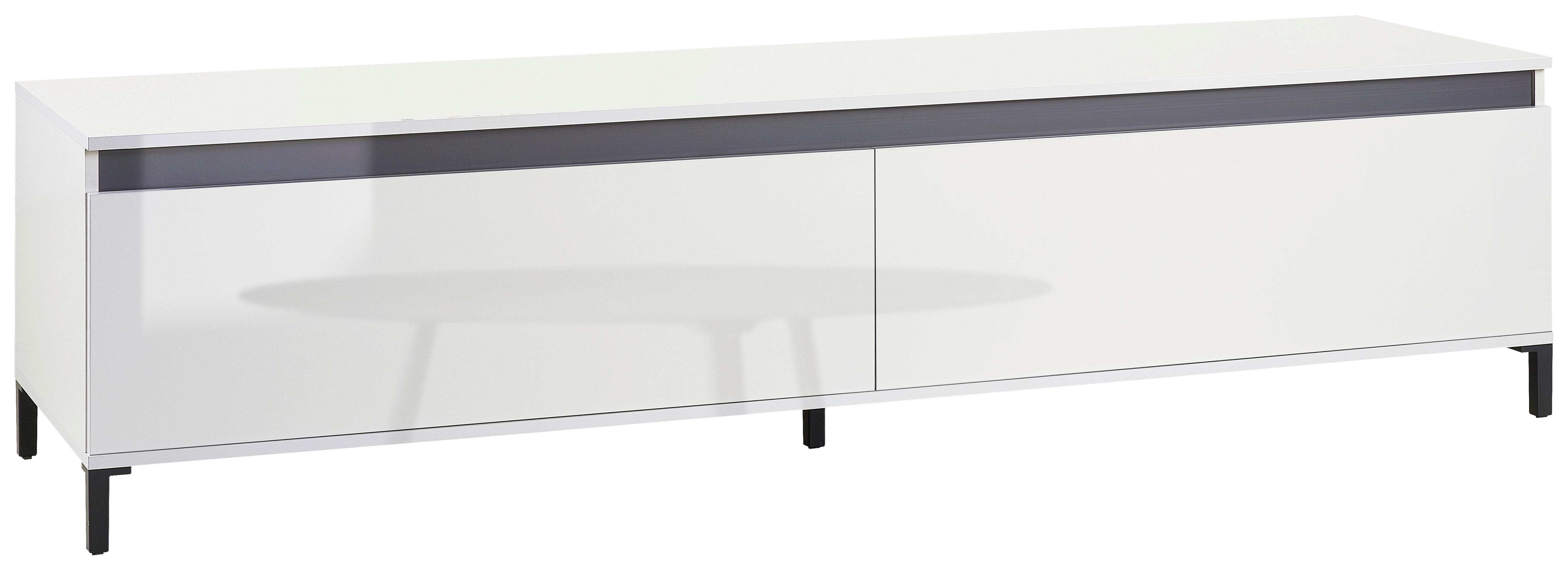 NÍZKA KOMODA, biela, biela s vysokým leskom, 200/50/40 cm - biela/biela s vysokým leskom, Design, kompozitné drevo/plast (200/50/40cm) - Xora