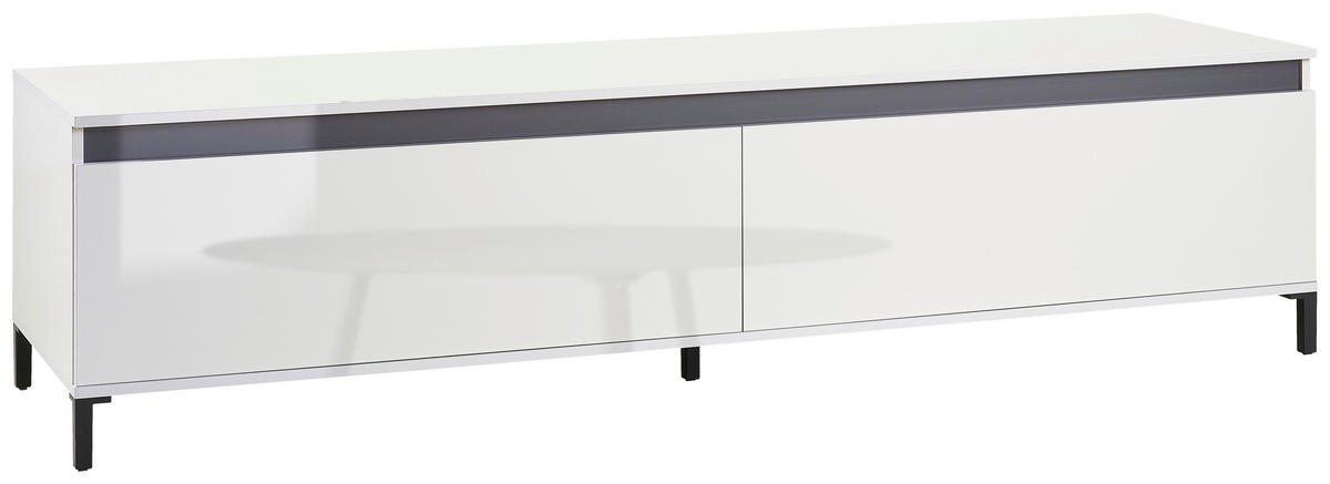NÍZKA KOMODA, biela, biela s vysokým leskom, 200/50/40 cm - biela/biela s vysokým leskom, Design, kompozitné drevo/plast (200/50/40cm) - Xora