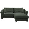 ECKSOFA Dunkelgrün Cord  - Dunkelgrün/Schwarz, Basics, Kunststoff/Textil (255/92/185cm) - MID.YOU