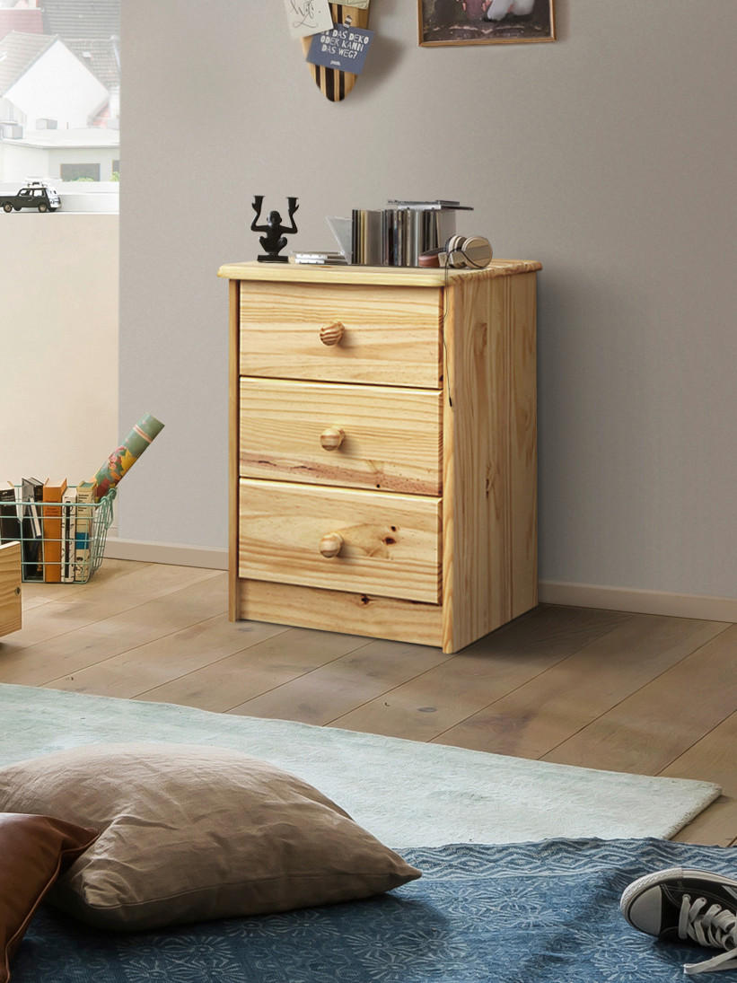 BYRÅ 43/57/35 cm  - naturfärgad, Natur, trä (43/57/35cm) - Livetastic