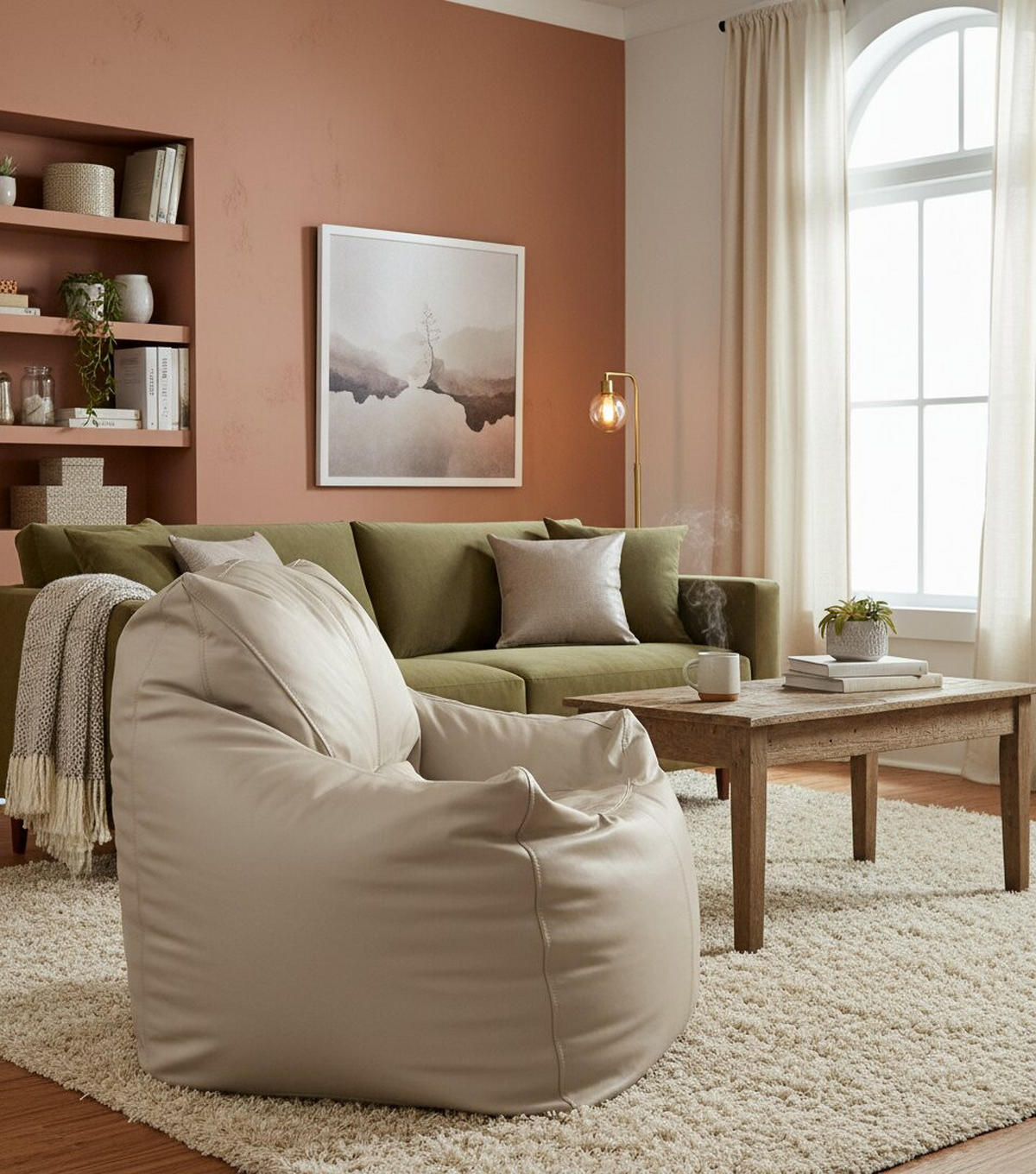 SITZSACK Lederlook Beige 400 L  - Beige, Design, Textil (95/95/80cm) - Boxxx