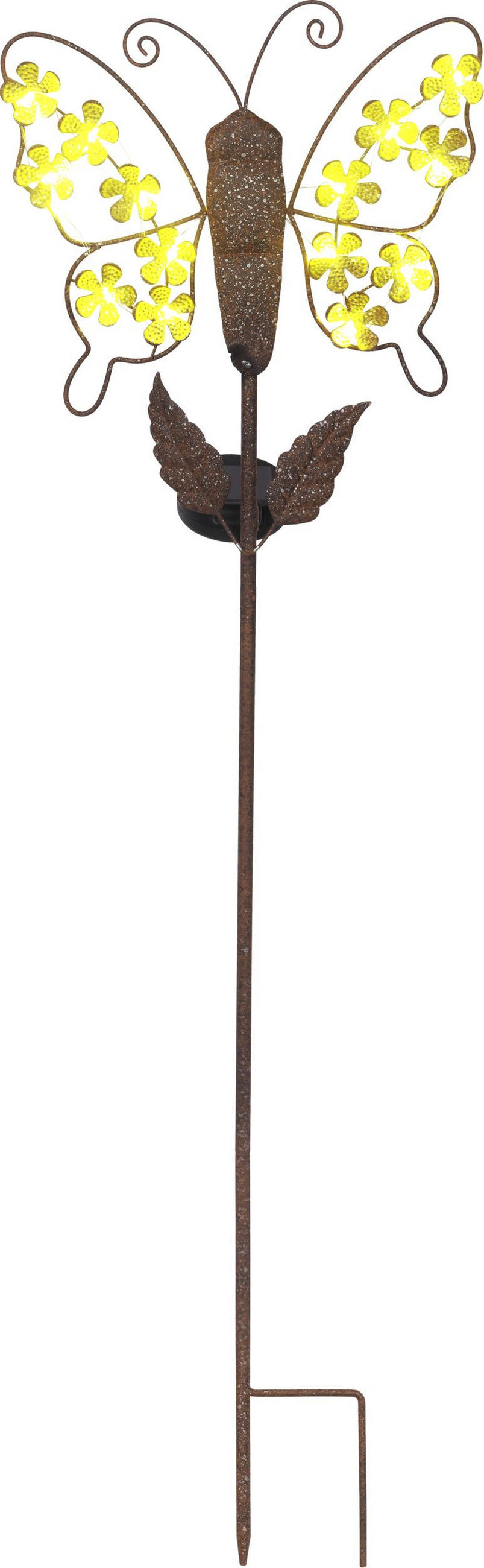 SOLÁRNÍ SVÍTIDLO, 22,5/4/90,5 cm - rezavá, Trend, kov/plast (22,5/4/90,5cm) - Ambia Garden