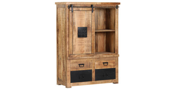 HIGHBOARD in 110/150/45 cm - Schwarz/Naturfarben, KONVENTIONELL, Holz/Metall (110/150/45cm) - Landscape