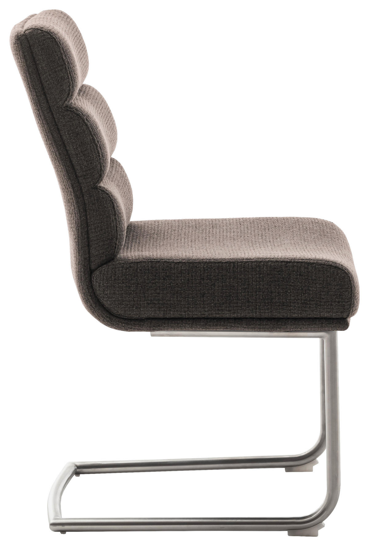 SCHWINGSTUHL  in Edelstahl Webstoff  - Edelstahlfarben/Cappuccino, Design, Textil/Metall (47/90/64cm) - Dieter Knoll