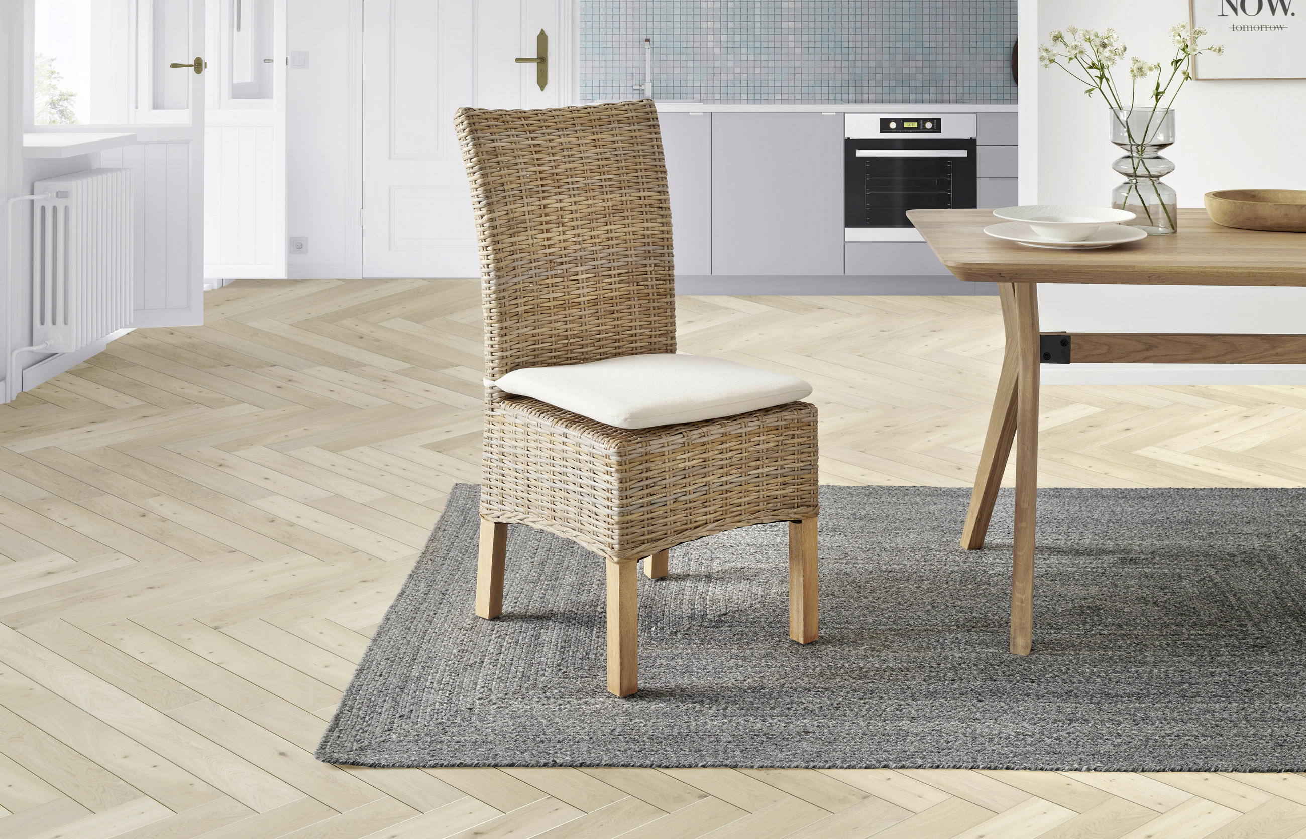 STUHL - Grau, MODERN, Holz (50/105/63cm) - Livetastic