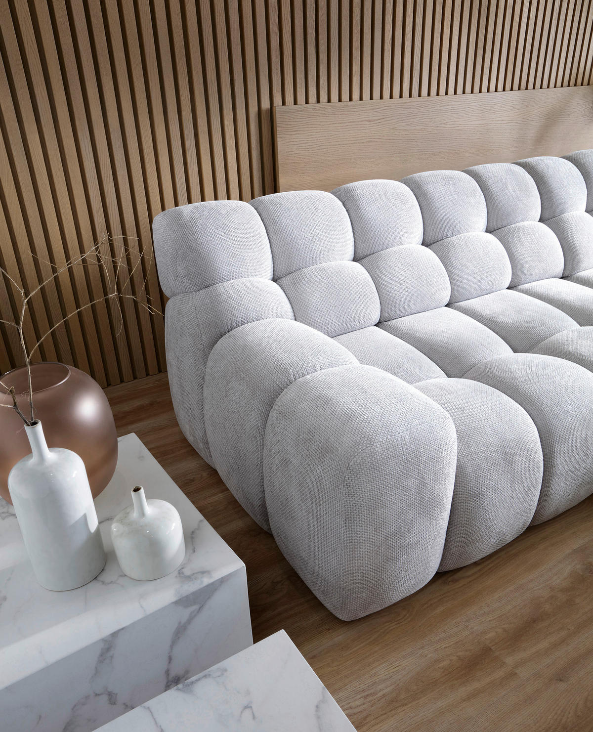 ECKSOFA in Webstoff Silberfarben  - Silberfarben/Schwarz, Modern, Kunststoff/Textil (297/180cm) - Welnova