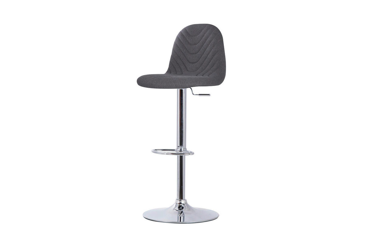 BARHOCKER-SET Webstoff Anthrazit Stahl Sitzfläche 360° drehbar  - Anthrazit/Grau, MODERN, Textil/Metall (41/82/52,5cm) - MID.YOU