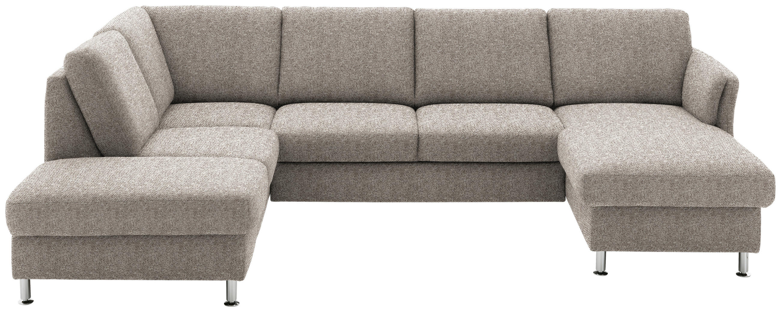 SOFFA i flatväv gråbrun  - gråbrun/kromfärg, Klassisk, metall/textil (200/305/168cm) - Beldomo System