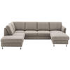 SOFFA i flatväv gråbrun  - gråbrun/kromfärg, Klassisk, metall/textil (200/305/168cm) - Beldomo System