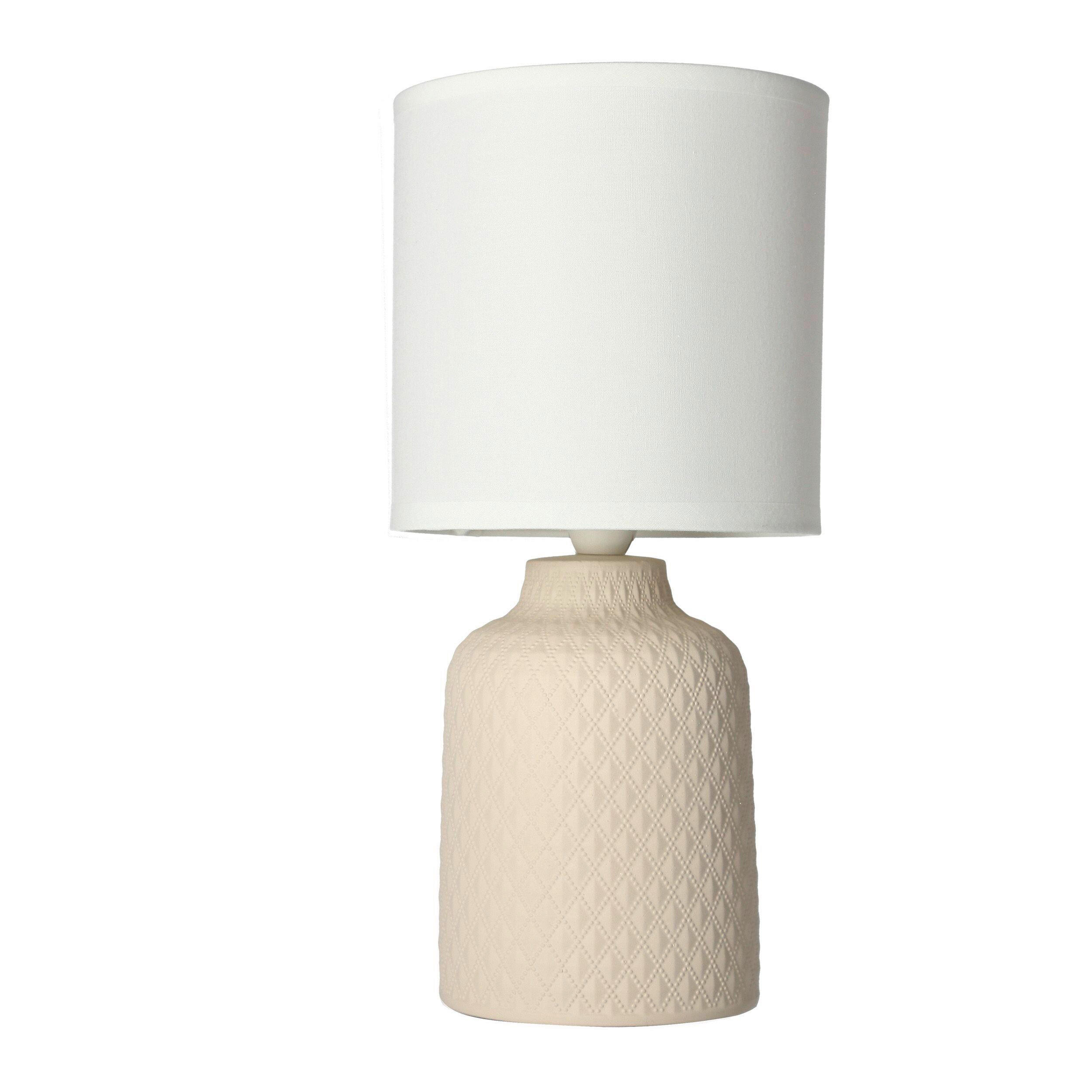 TISCHLEUCHTE 15/15/32 cm  - Beige/Weiß, KONVENTIONELL, Keramik/Kunststoff (15/15/32cm)