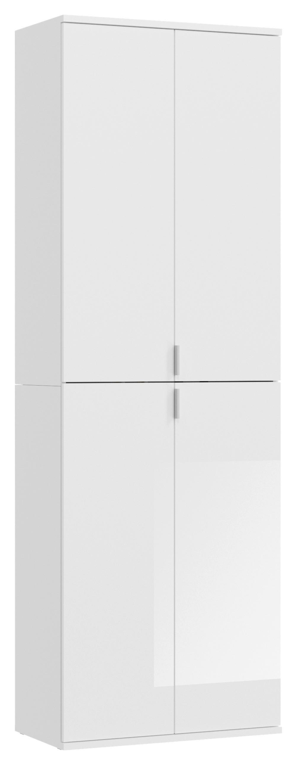 VÍCEÚČELOVÁ SKŘÍŇ, bílá, 65/193/37 cm - bílá/černá, Moderní, kov/kompozitní dřevo (65/193/37cm) - MID.YOU
