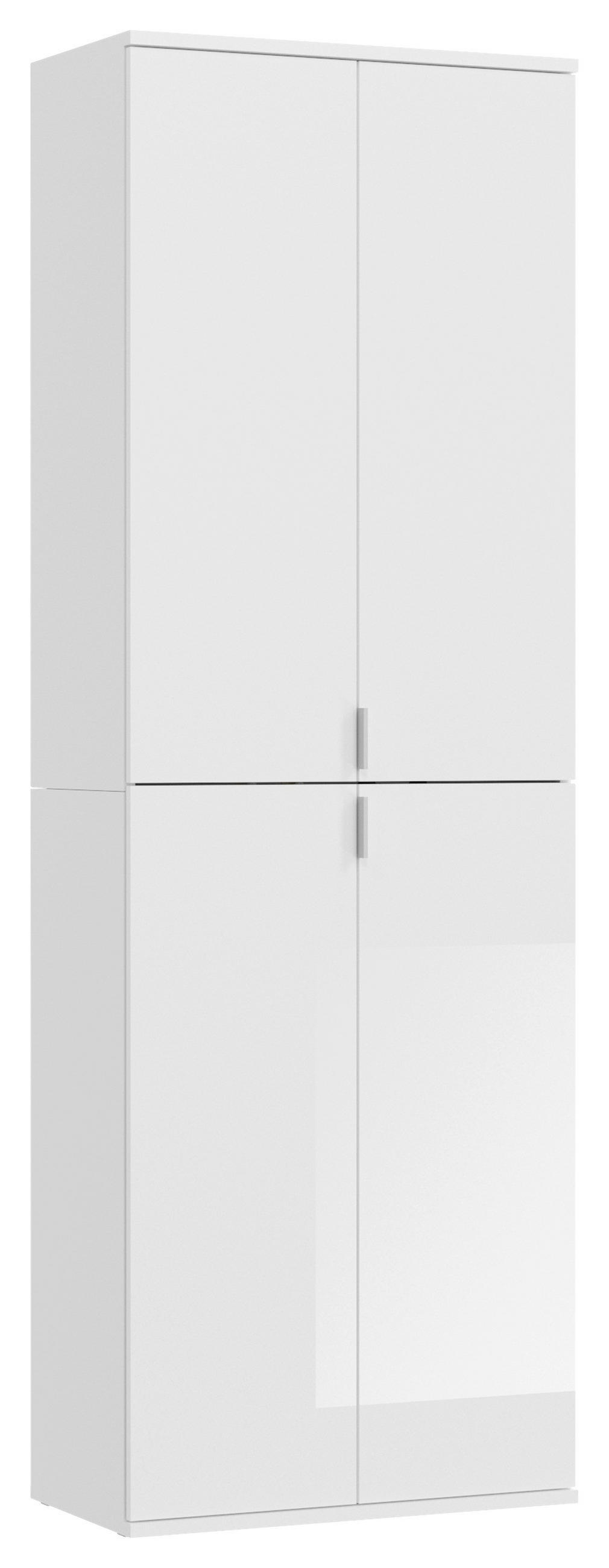MEHRZWECKSCHRANK 65/193/37 cm  in Weiß  - Chromfarben/Weiß Hochglanz, MODERN, Holzwerkstoff/Metall (65/193/37cm) - MID.YOU