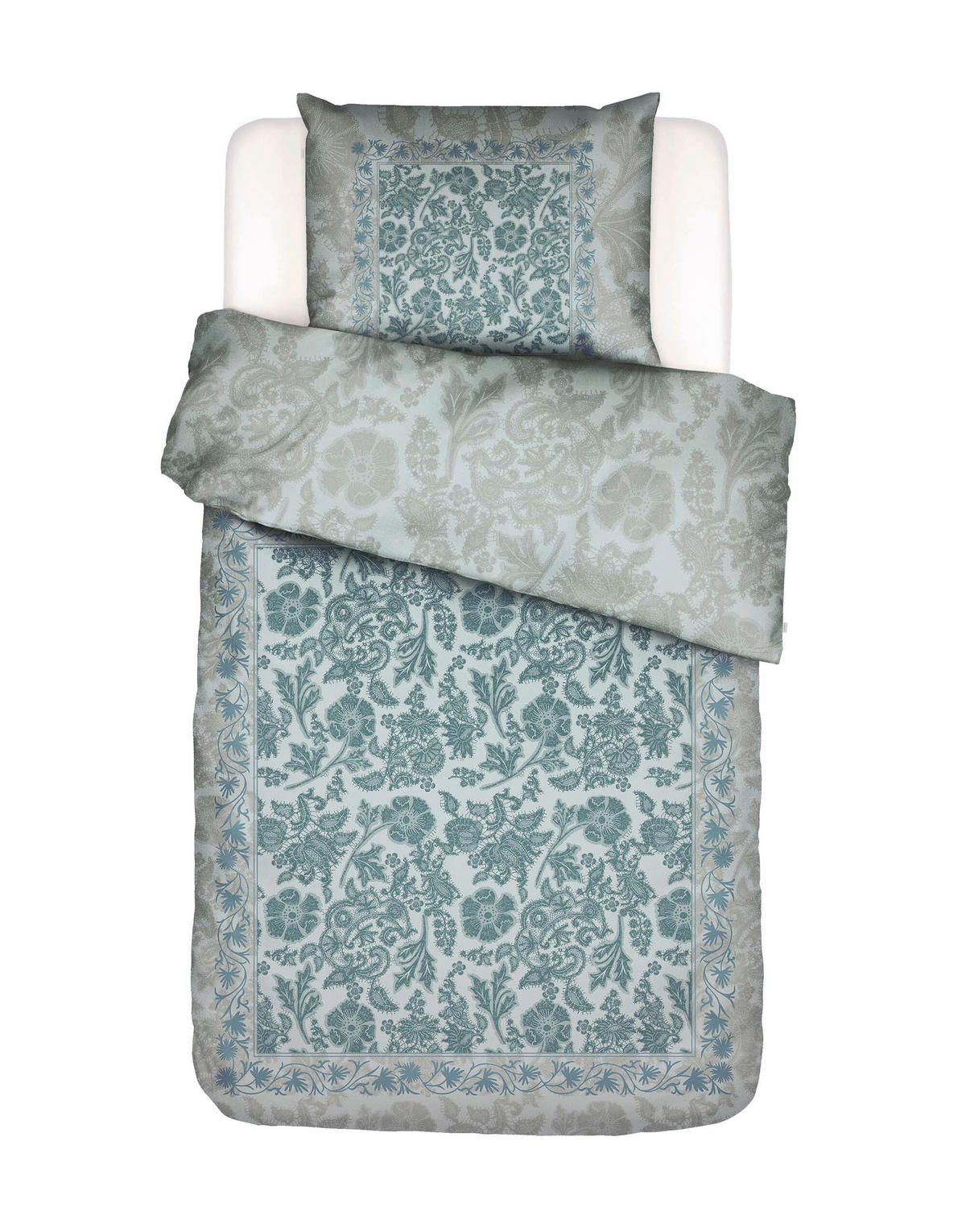 BETTWÄSCHE MAERE Satin 155/220 cm  - Blau, KONVENTIONELL, Textil (155/220cm) - Essenza