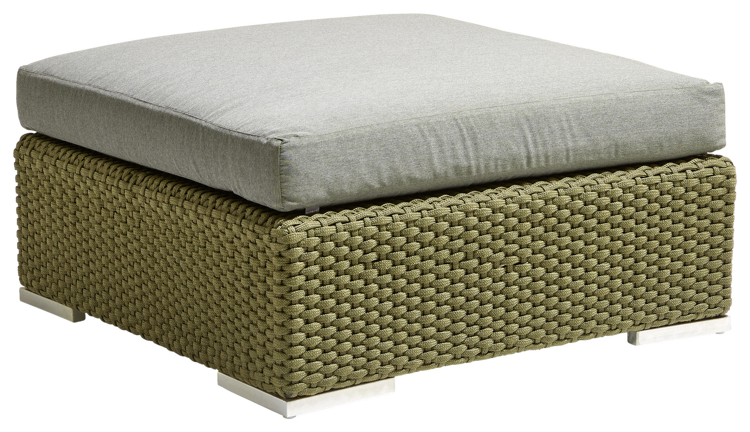 LOUNGEHOCKER Olivgrün Aluminium - Olivgrün, MODERN, Kunststoff/Textil (90/42/90cm) - Jan Kurtz