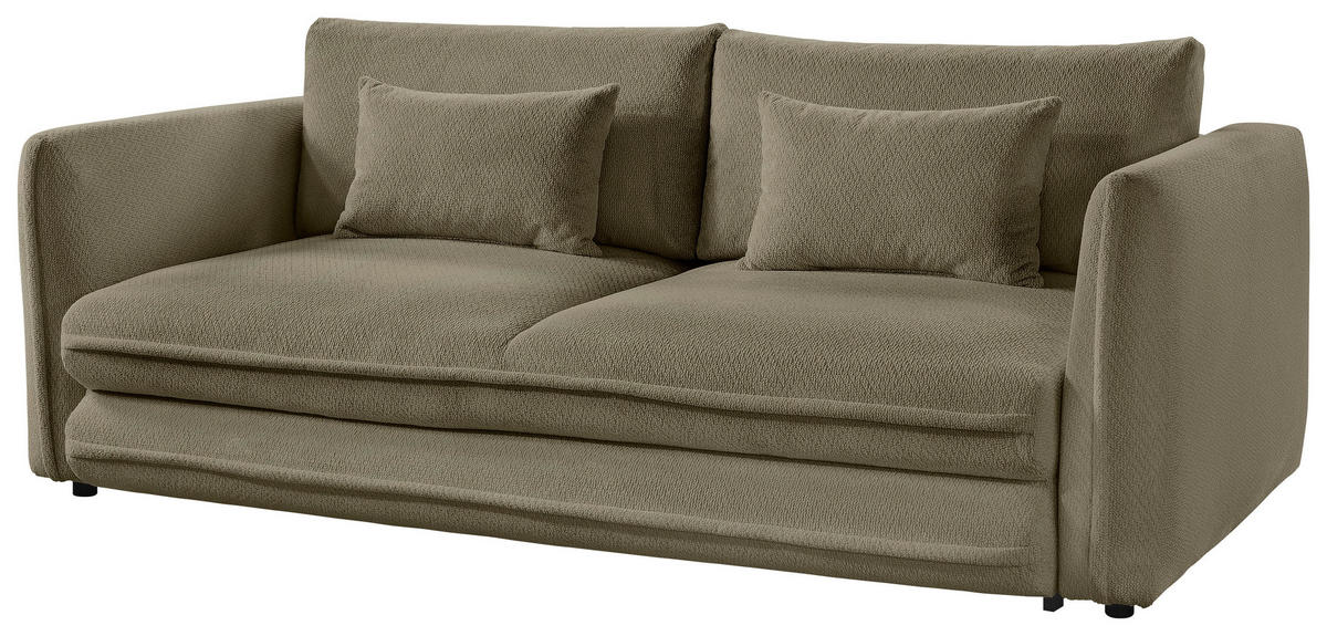 SCHLAFSOFA  mit Liegefunktion, Rücken echt Struktur Olivgrün  - Schwarz/Olivgrün, KONVENTIONELL, Kunststoff/Textil (237/94/117cm) - Carryhome
